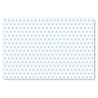 Simple Baby Blue Polkadots Pattern On White Tissue Paper