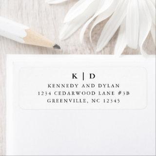 Simple Black and White Wedding Return Address Label