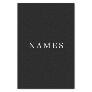 Simple Black Custom Add Your Name Elegant Tissue Paper