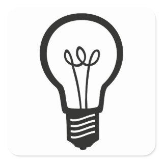 Simple Black Light Bulb for Many Creative Ideas Square Sticker