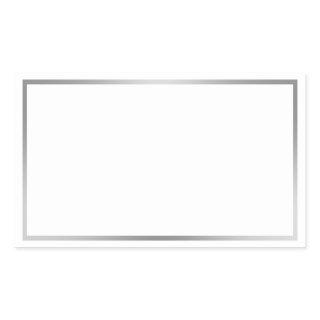 Simple Blank White and Silver Look Border Rectangular Sticker