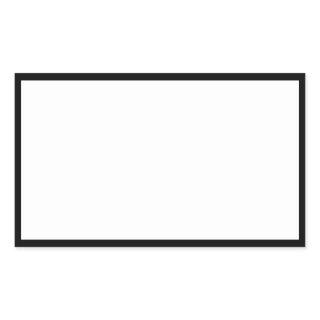 Simple Blank White Black Border Rectangular Sticker