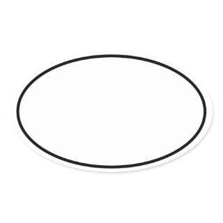 Simple Blank White with Black Border Oval Sticker