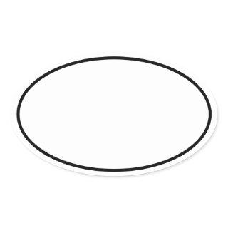 Simple Blank White with Black Border Oval Sticker