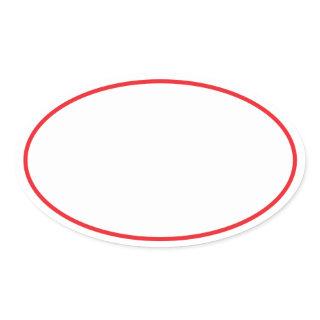Simple Blank White with Bright Red Border Oval Sticker