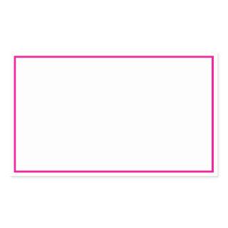 Simple Blank White with Hot Pink Border Rectangular Sticker