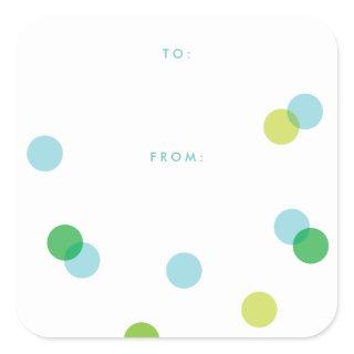 Simple Blue Confetti | To From Gift Square Sticker