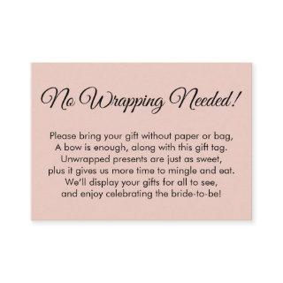 Simple Blush Pink No Wrapping Needed Bridal Shower Enclosure Card