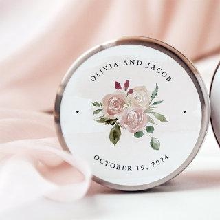 Simple Boho Neutral Watercolor Flowers | Wedding Classic Round Sticker