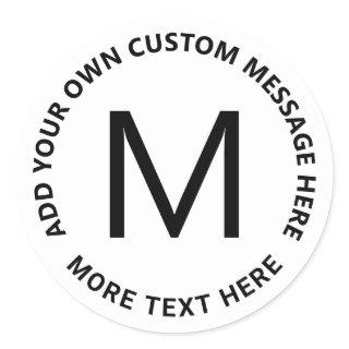 Simple Bold Circular Text Template Classic Round Sticker