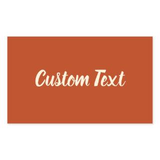 Simple Burnt Orange and Cream Script Text Template Rectangular Sticker