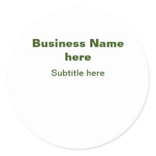 simple business add your name text q r code classic round sticker