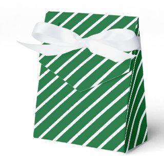 Simple Chic Diagonal White Stripes On Green Favor Boxes