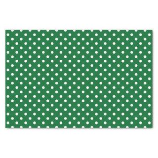 Simple Chic White Polkadots Pattern On Green Tissue Paper