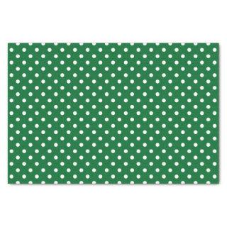 Simple Chic White Polkadots Pattern On Green Tissue Paper