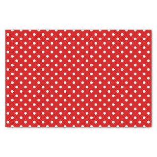 Simple Chic White Polkadots Pattern On Red Tissue Paper