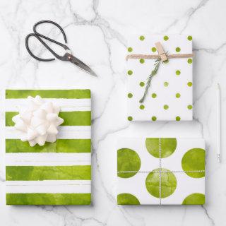 Simple Christmas Green Stripe Watercolor Modern  Sheets