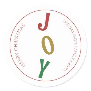 Simple Christmas Joy Envelope Seal and Gift Label