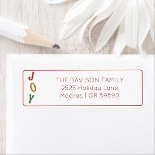 Simple Christmas Joy Holiday Return Address Label