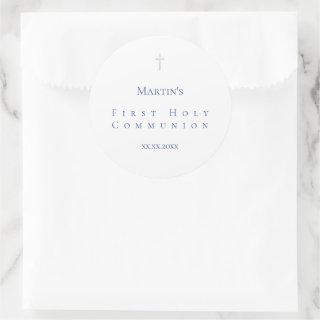 simple classic First Holy Communion  Classic Round Sticker