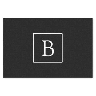 Simple Classic Monogram | Black w/ White Text Tissue Paper