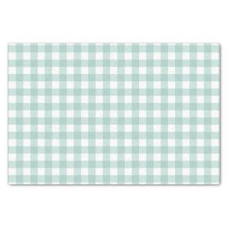 Simple Classic Sage Green Gingham Check Pattern Tissue Paper
