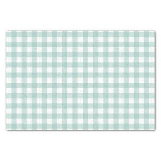 Simple Classic Sage Green Gingham Check Pattern Tissue Paper
