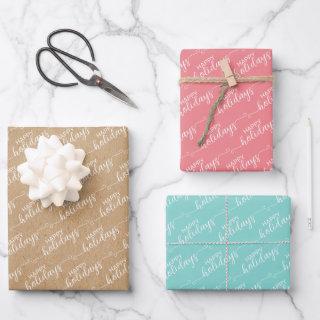 Simple Classy Chic Happy Holidays Greeting Wish Wr  Sheets