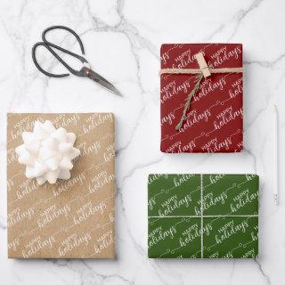 Simple Classy Chic Happy Holidays Greeting Wish  Sheets