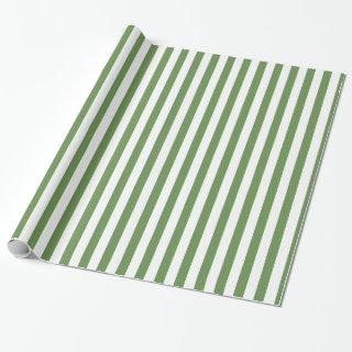 Simple Clean Look Moss Green/White Stripes Pattern
