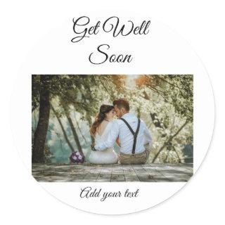 simple colorful minimal loving get well soon classic round sticker