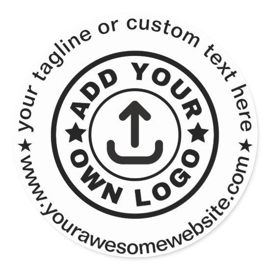 Simple Custom Company Business Logo Website Text Classic Round Sticker