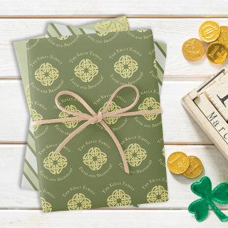 Simple Custom Family Celtic Cross Minimalist Green  Sheets