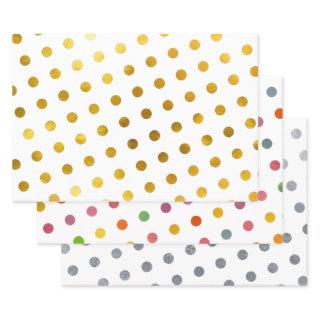 Simple Cute Girly White Multicolored Polka Dots  Sheets