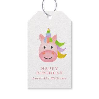 Simple Cute Unicorn Birthday Present Gift Tags