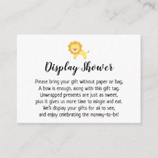 Simple Display Baby Shower Gift Card with Lion