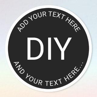 Simple Easy DIY Circular Text & Border Template Classic Round Sticker