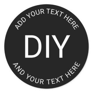 Simple Easy DIY Circular Text Template Classic Round Sticker