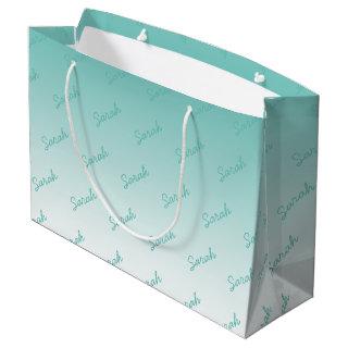 Simple Editable Name | Editable Any Color Ombre Large Gift Bag