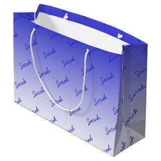 Simple Editable Name | Editable Any Color Ombre Large Gift Bag