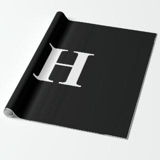 Simple Elegant Black White Monogram Initial