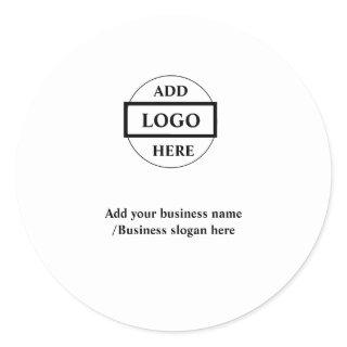 Simple elegant custom logo here company   classic round sticker