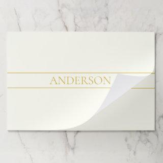 Simple Elegant Customizable Text | Gold Off White Paper Pad