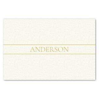 Simple Elegant Customizable Text | Gold Off White Tissue Paper