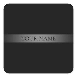 Simple Elegant Gradient Stripe Editable Color Square Sticker