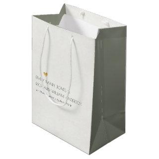 SIMPLE ELEGANT GREY TYPOGRAPHY WEDDING TEXT ONLY MEDIUM GIFT BAG