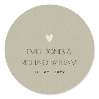 SIMPLE ELEGANT KRAFT TYPOGRAPHY TEXT ONLY CLASSIC ROUND STICKER