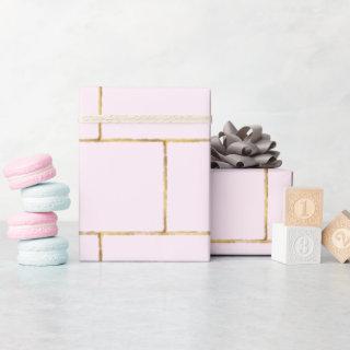 Simple Elegant Pink Gold Geometric Brick Pattern
