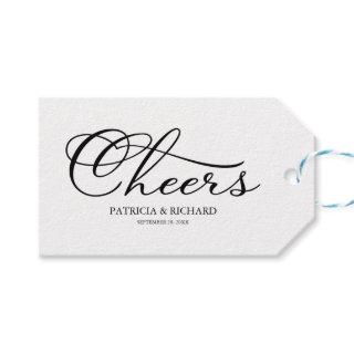 Simple Elegant Script Cheers Wine Bottle Tags