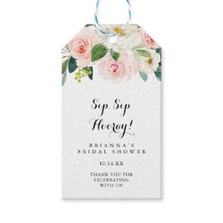 Simple Floral Green Sip Sip Hooray Bridal Shower Gift Tags